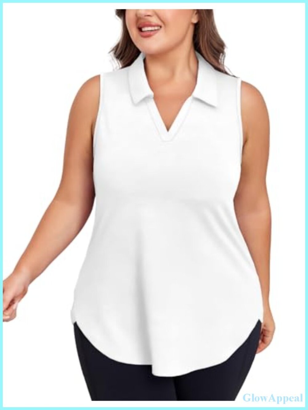 Plus Size Sleeveless Polo Golf Shirt Quick Dry Athletic Tank Top